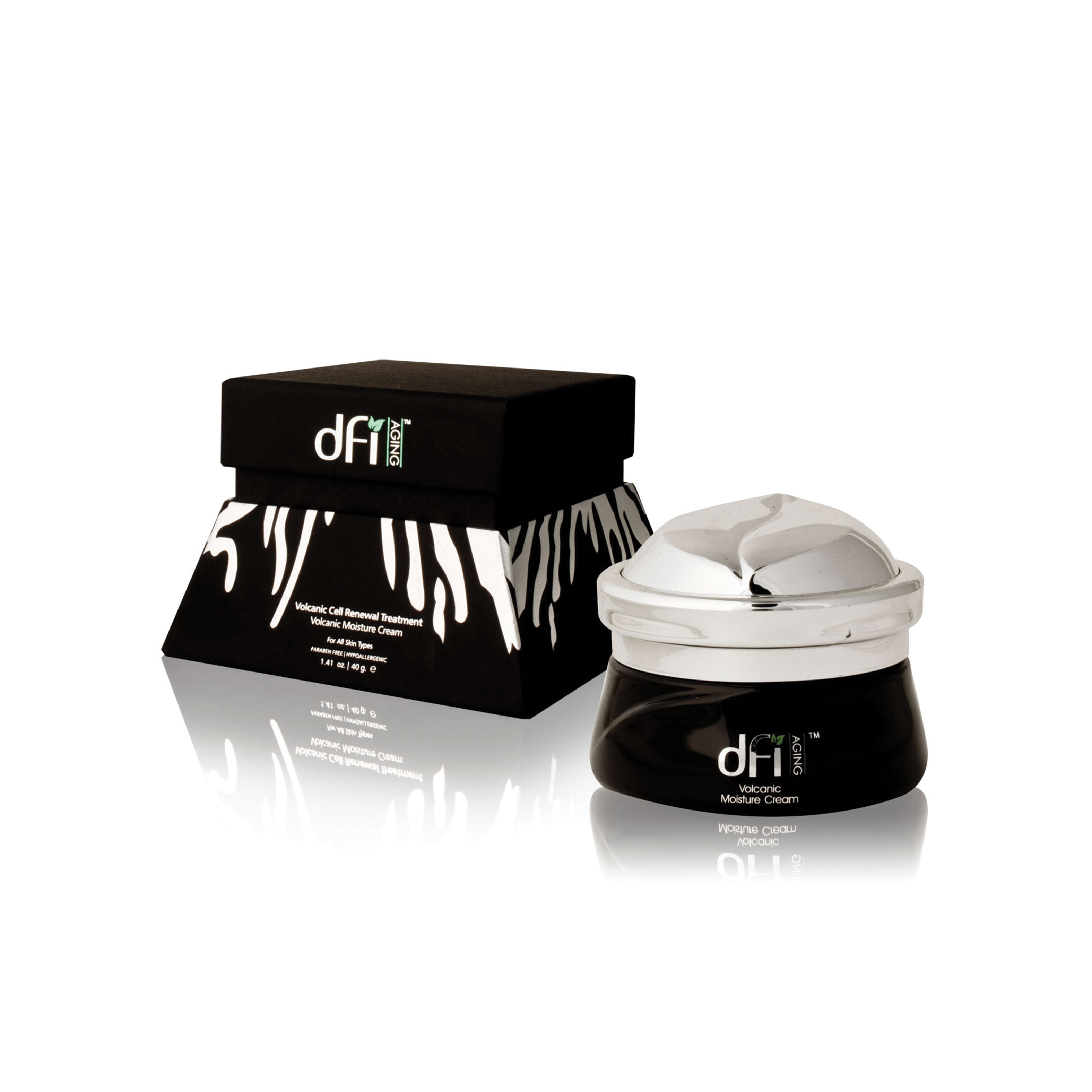 Product Branding and Packaging Design for dfi Aging Skincare's Volcanic Moisture Cream