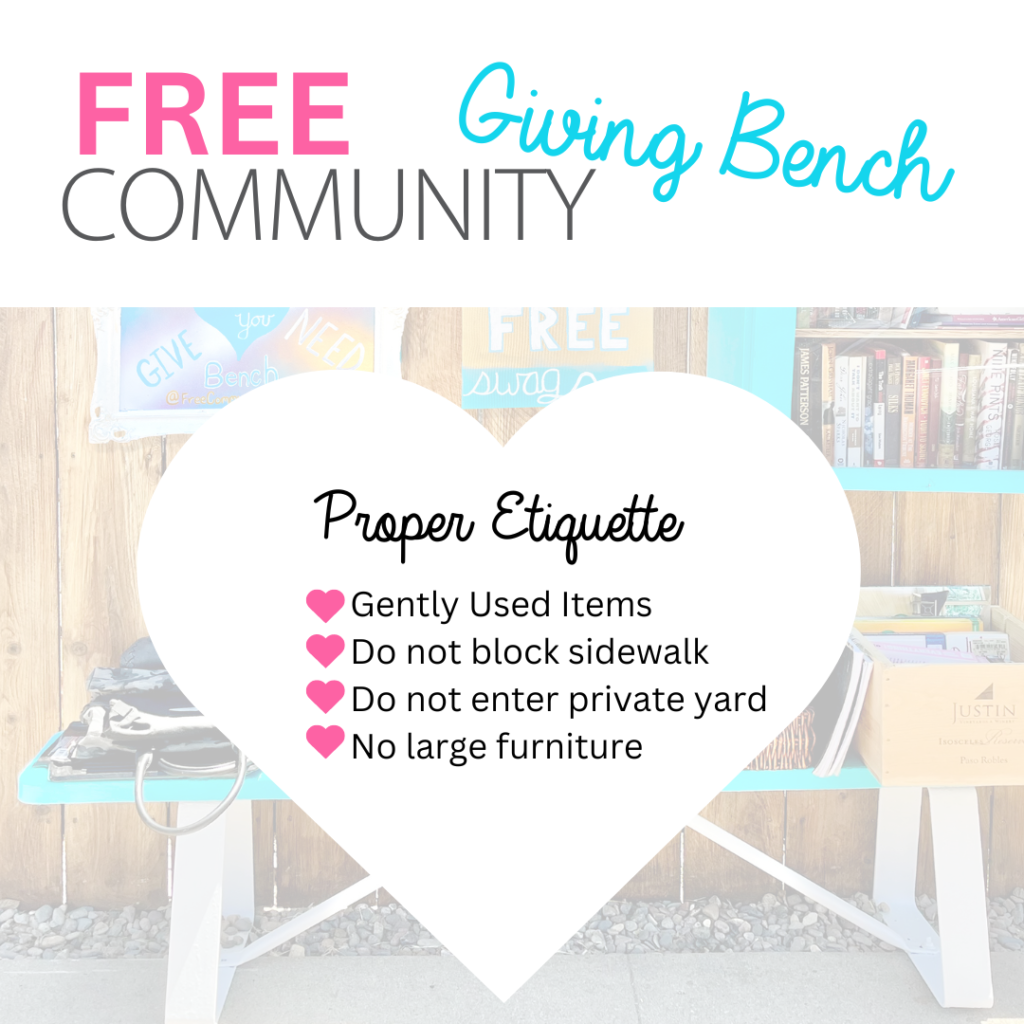 Free Community Giving Bench Location and Rules.