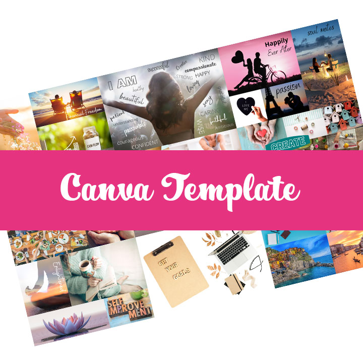 Canva Vision Board Template for purchase at hollyreville.com